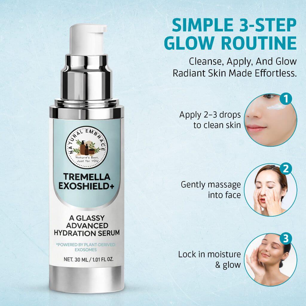 Tremella Mushroom Hydrating Serum bottle with natural ingredients for glass skin and moisture boost