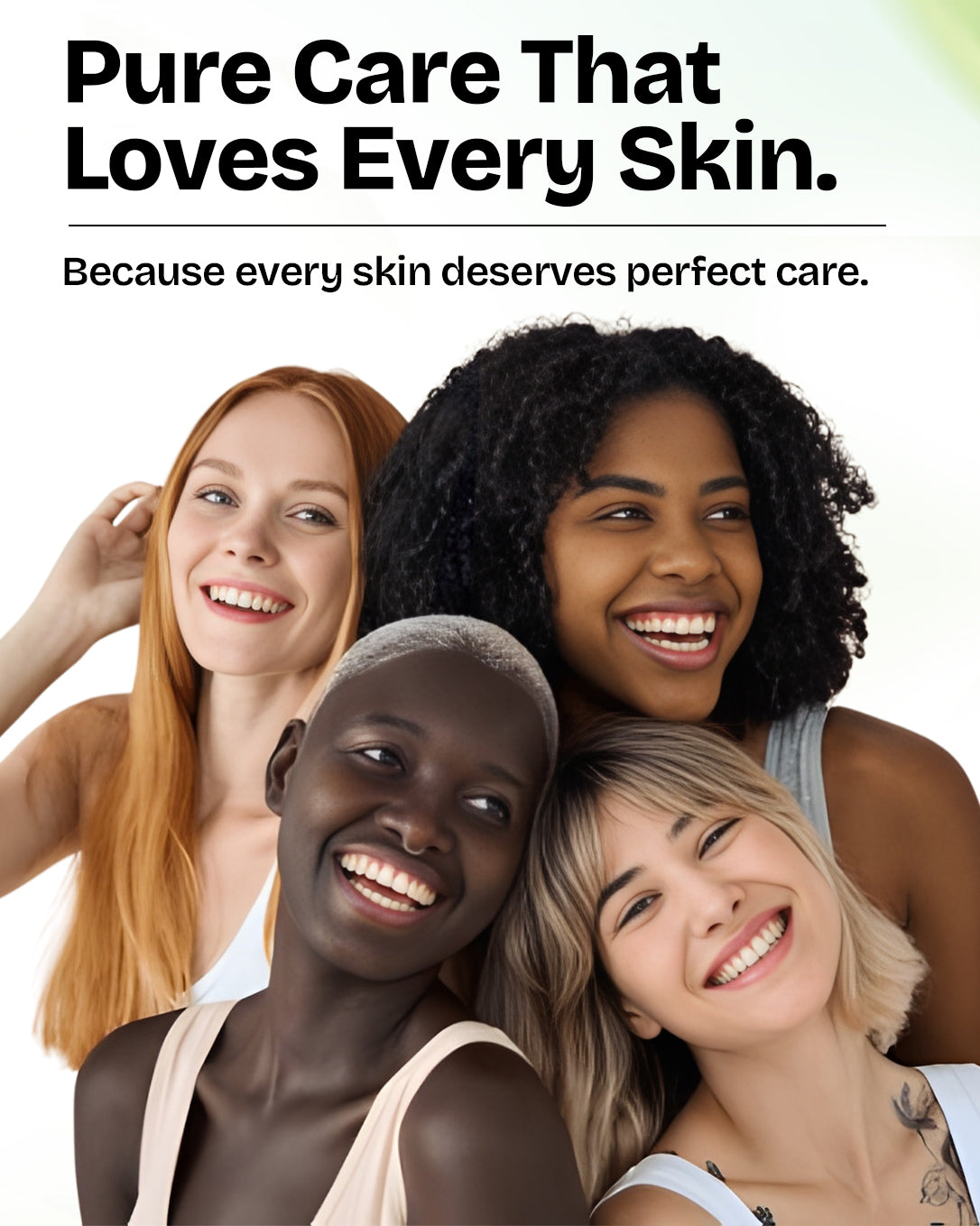 Four women with different skin tones