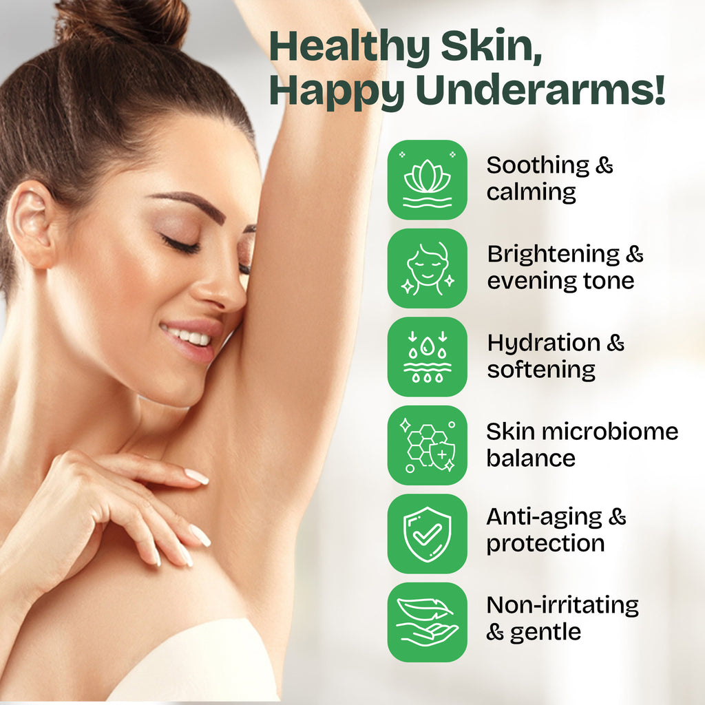 Woman touching her underarm