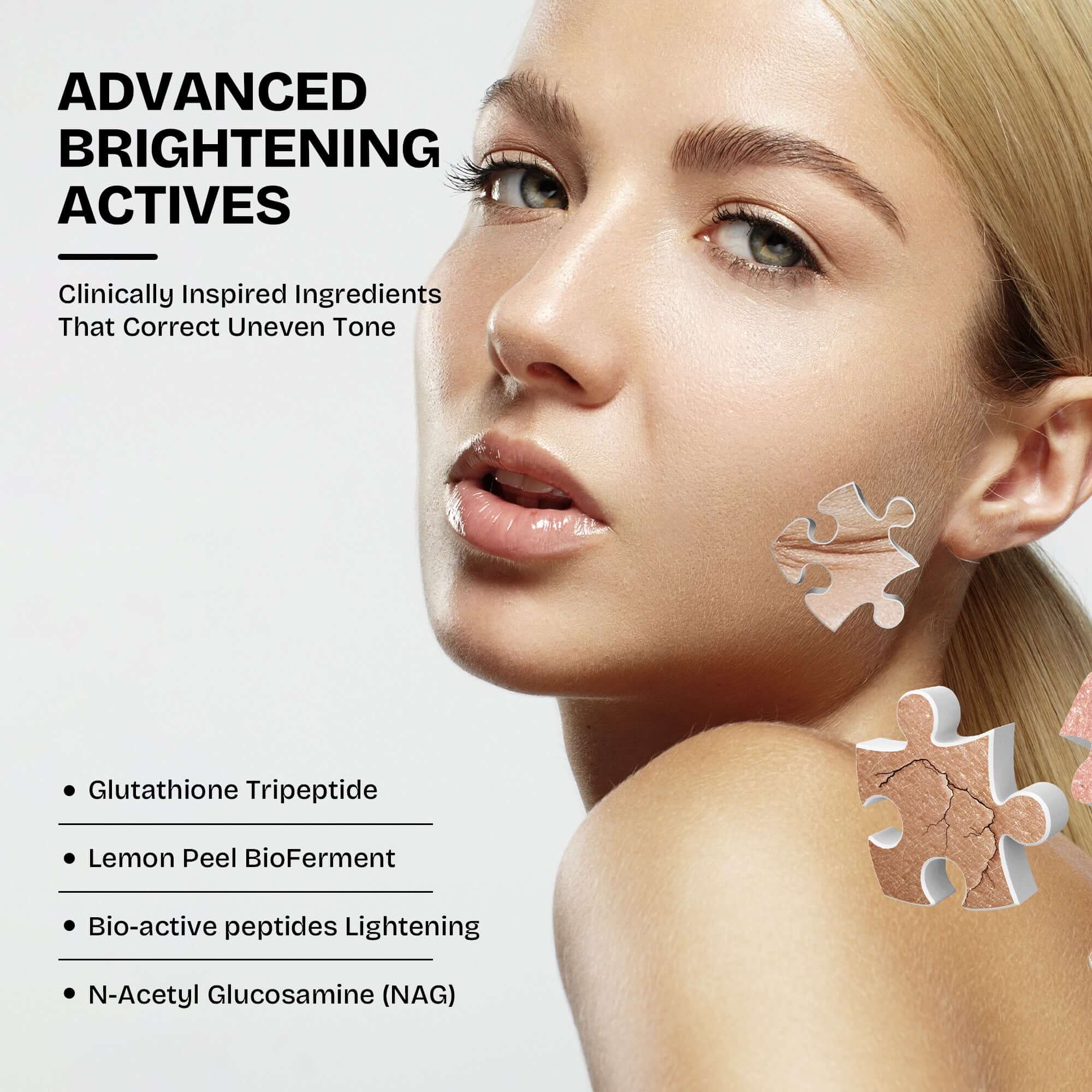 CICA ExoRADIANCE Advanced Brightening Exosomes Serum showcasing advanced brightening actives and benefits for uneven skin tone.