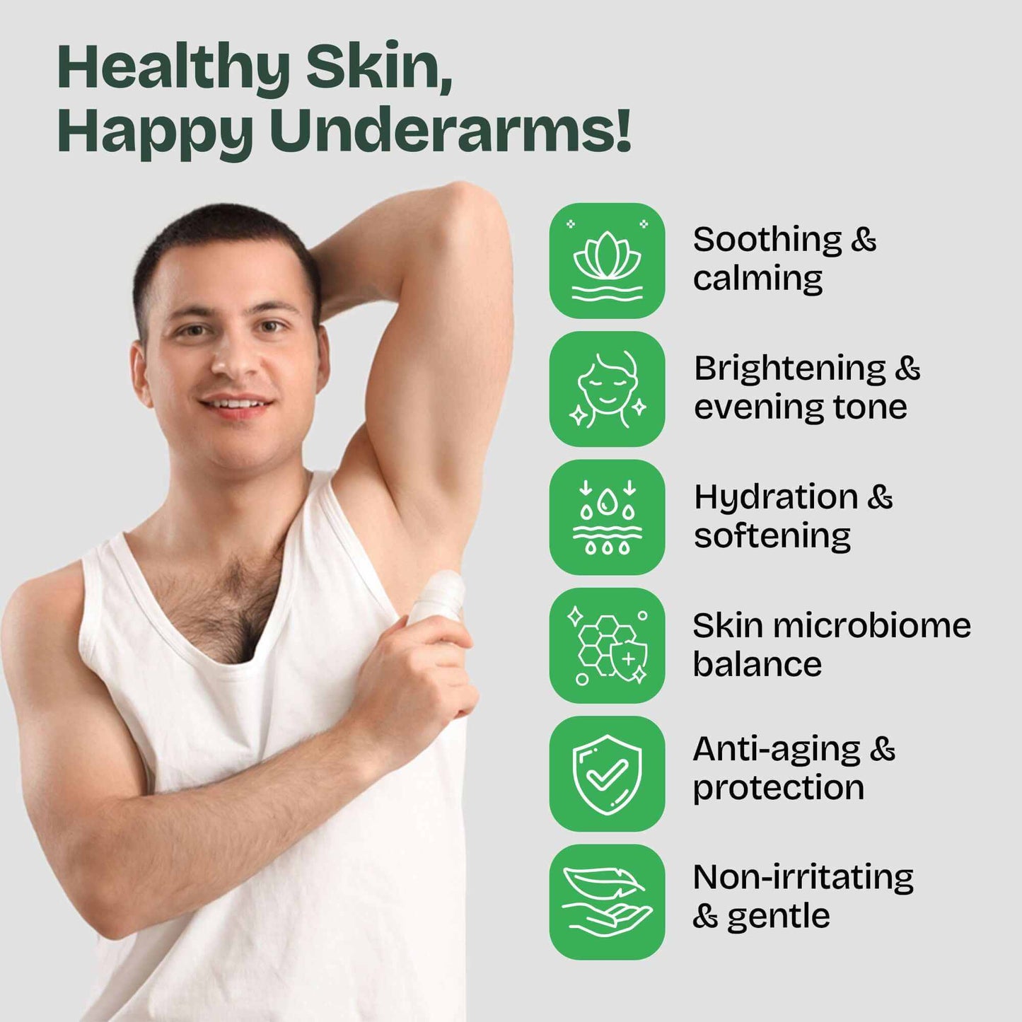 Organic Natural Roll-On Deodorant BOLD & NOBLE for men, aluminum-free, long-lasting freshness, no stains, sensitive skin formula