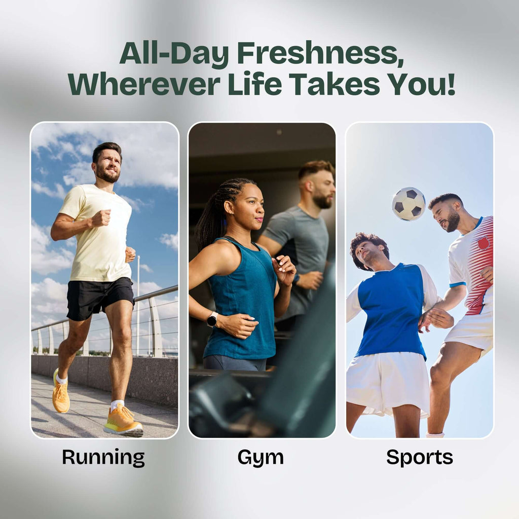 Unscented organic roll-on deodorant by Natural Embrace, showing the clear glass bottle with white cap and applicator tip.