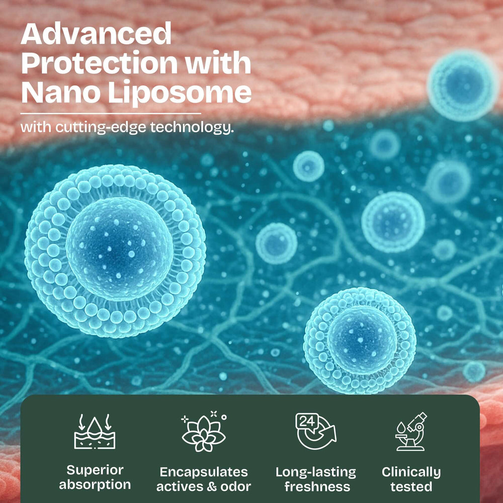 Advanced Protection with Nano Liposome technology for superior absorption and long-lasting freshness in unscented Roll-On Deodorant Organic Natural Deodorant
